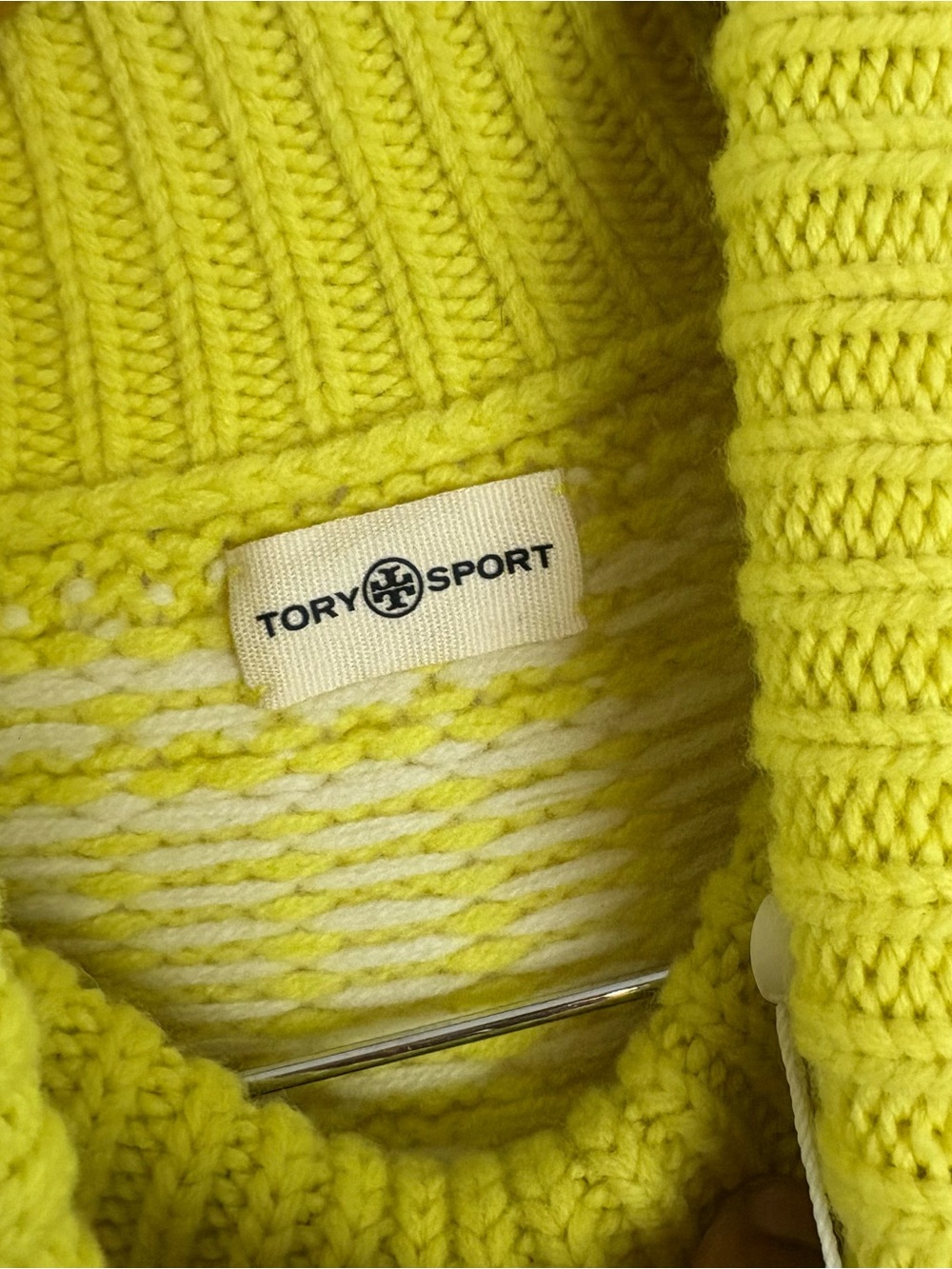 NEW Tory Burch Merino Wool Lime Fair Isle Turtleneck Sweater - Picture 10 of 10